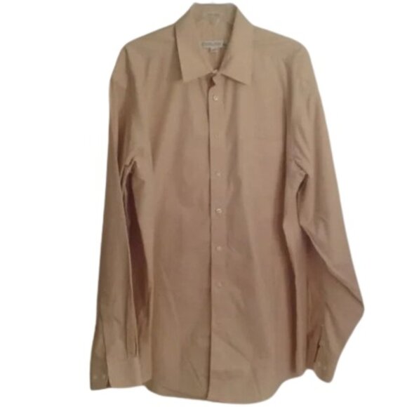 Joseph & Feiss 17 Tall 36/37 Dress Shirt Tan Long Sleeve - Picture 1 of 7
